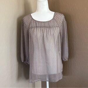 LC LAUREN CONRAD 🤎 Pin tuck peasant top